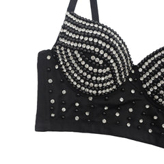 Diamond Bra Camisole Short Fried Street Nightclub Tube Top Beaded Wrapped Chest