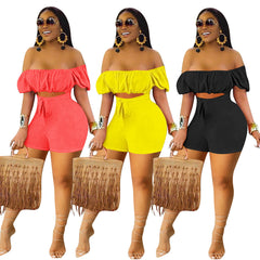 Solid Color Backless off-Shoulder One-Piece Casual Wide-Leg Romper