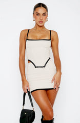 Contrast Color Suspenders Slimming Hip Skirt Set