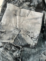 Pantalon large taille haute à grandes poches