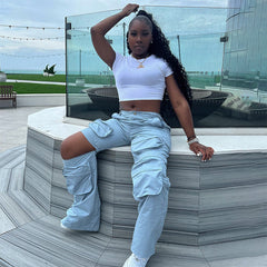 Pantalon de travail décontracté à poches plaquées, fermeture éclair, jambe amovible, couleur unie