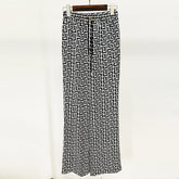 Mittellanger Blazer mit grünem Fruchtkragen und Gürtel-Labyrinth-Print