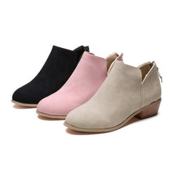 Women's British Style Solid Color Pointed Back Zipper