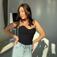 Gilet slim en forme de I à col en V et coutures discrètes, couleur unie, assorti à l'intérieur, enveloppant la poitrine