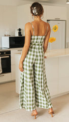 Plaid Suspender Jumpsuit