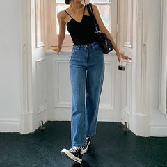 Solid Color Knitted Small Tank Top Strip Vest Sleeveless Top