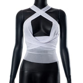 Beauty Back Slim Fit Solid Color Tied Micro Transparent Mesh Top