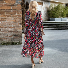 Robe imprimée Robe élégante à col en V