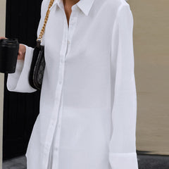 White Skin Friendly Pure Cotton Fabric Long Coat Trousers Set Neutral Minimalist Street