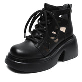Women's Thick-soled Retro Cowhide Roman Female