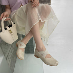 Popular Retro Soft Grandma Square Toe