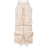 Personalized Pocket Elastic WaistbMulti Pocket Outdoor Skirt