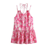 Robe plissée sans manches à volants