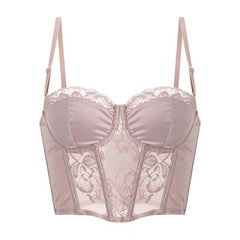 Underwear Soft Steel Ring Small Chest Push up Glossy Lace Edge Shaping Bra