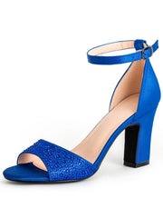 Sandales à talons hauts avec bride à la cheville et strass