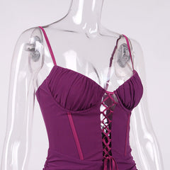 Sheath Backless Hollow Out Cutout out Strap Cami Dress Dress