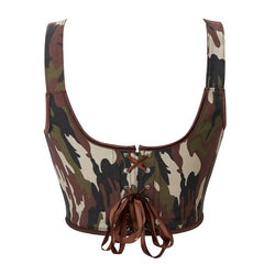 Camouflage-Tube-Top mit verstellbaren Schultergurten und Push-up-Oberteil
