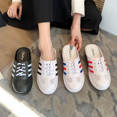 Cool White Half Outdoor Couple Slip-on Slippers