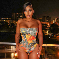 Ensemble short et combinaison imprimés moulants