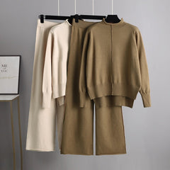 Knitted Two Piece Sweater Loose Casual Wide Leg Pants Set Online