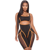 Tight Color Matching Sleeveless Romper