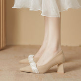 Women's French Style Gentle Retro Medium Chunky