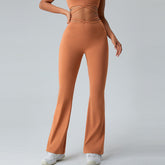 Cloud Sense Yogahose mit hoher Taille, dünne Träger, gekreuzter Bauch, Schlaghose mit weitem Bein, Lauf- und Trainingshose