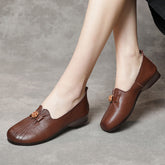 Semelle souple en cuir de vachette première couche pour femme