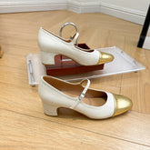 Talons épais classiques Mary Jane de haute qualité pour femmes