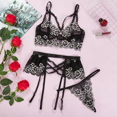 Christmas Split Double Color Lace Lace Lingerie