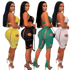 Nachtclub-Strickpullover mit ausgehöhltem Strampler