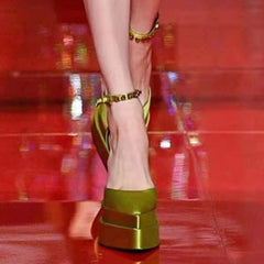 Women's Summer Platform Chunky High Pointed Heels