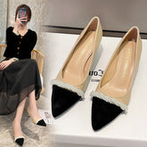 Damen Stil Frühling Chubby French Stiletto Groß