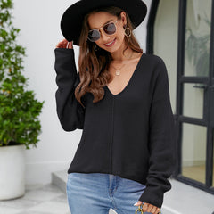 Pull tricoté Lazy Wind, pull ample, manches chauve-souris, haut en tricot