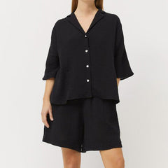 Pajamas Full Cotton Casual Short Half Sleeved Nightgown Can Be Worn outside Homewear