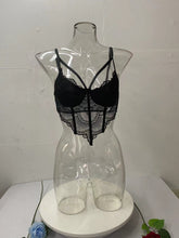 Dot Mesh Lace Spaghetti Straps Cropped Boning Corset Top