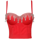 French Corset Drill Chain Stage Costume Wrapped Chest Backless Outerwear Camisole