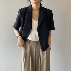 Solid Color Short Sleeved Small Korean Loose Short Small Blazers