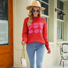 Pullover mit Rundhalsausschnitt zum Valentinstag, Liebespullover