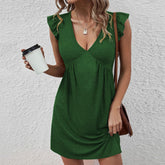 Robe ample décontractée sans manches à col en V