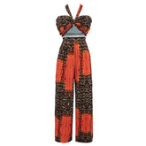 Suit Slim Fit Tube Top Halter Top Printed Wide Leg Pants Casualable Trousers Set