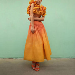 Rüschen Farbverlauf Rock Set