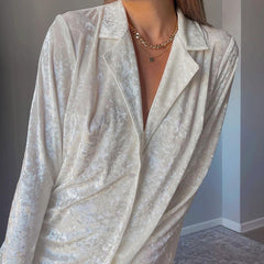 Ensemble blazer décontracté à manches longues et pantalon large