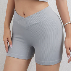 High Grade Thread High Elastic Tight V Waist Yoga Peach Hip Raise Slim Fit Running Exercise Shorts