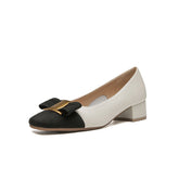 Women's Pumps Metal Buckle Square Toe