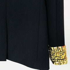 Mittellanger Blazer mit einem Knopf und Heavy Industry Beads