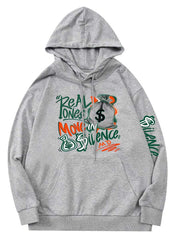 Hooded Sweater Cartoon Fun Printing Casual Loose Sweatshirt