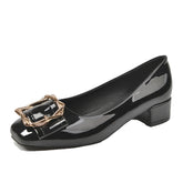 Women's Large Size Autumn Mid Low-cut Square