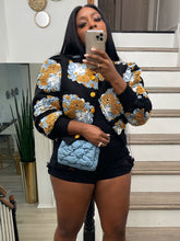 Retro Dreidimensionale Floral Lose Einreiher Strickjacke Kurzmantel Trend Clip 3D Rose