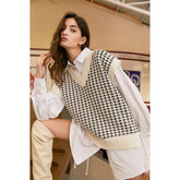 Pull sans manches en tricot ample Preppy